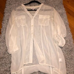 sheer cream Candies button down size large